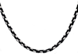Mens Antique Styled Stainless Steel Link Chain Necklace - Blackjack Jewelry