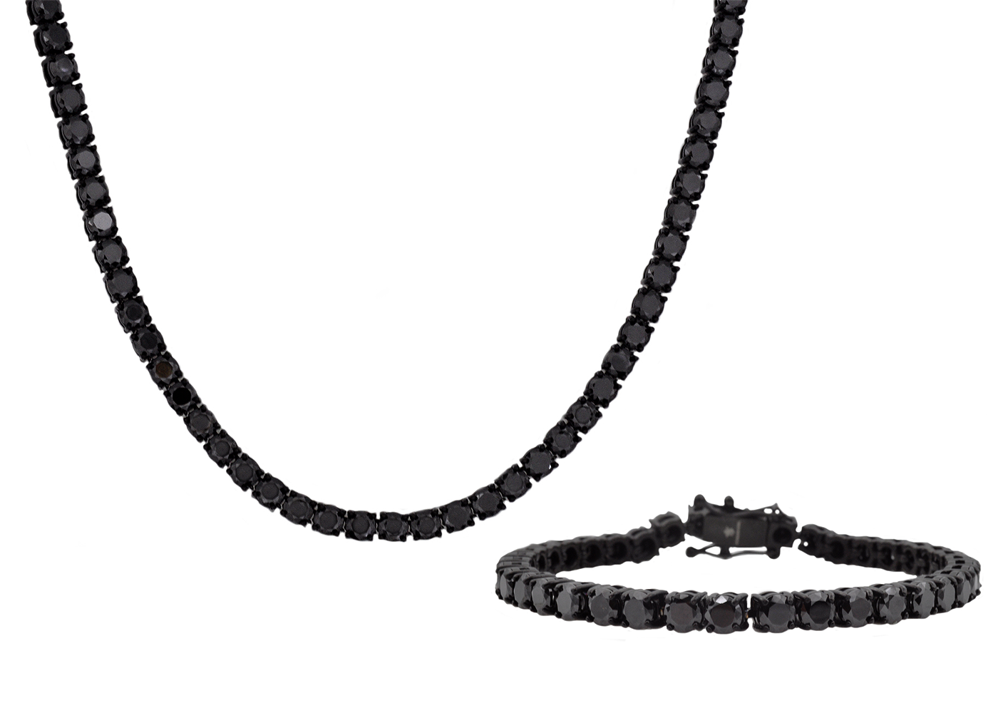 Fingerhut - Steeltime Men's Black Ion-Plated Stainless Steel Bracelet  Prayer Hands Watch and Cross Pendant Necklace 2-Pc. Set