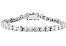 Load image into Gallery viewer, Mens Stainless Steel Chain Bracelet With Cubic Zirconia - Blackjack Jewelry
