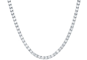 Mens Stainless Steel Chain Necklace With Cubic Zirconia - Blackjack Jewelry