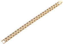 Load image into Gallery viewer, Mens Rose Gold Stainless Steel Watch Link Bracelet With Cubic Zirconia - Blackjack Jewelry
