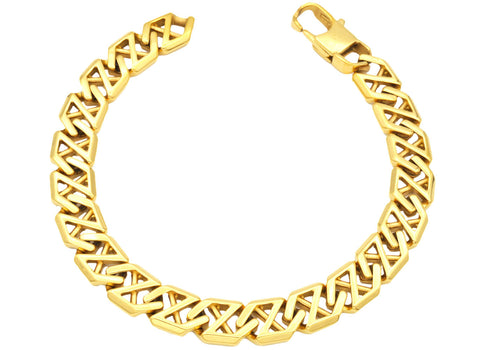 Copy of Mens Gold Stainless Steel X-Shaped Link Chain Necklace - Blackjack Jewelry