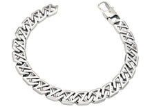 Load image into Gallery viewer, Mens Stainless Steel X-Shaped Link Chain Bracelet - Blackjack Jewelry
