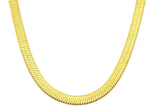 Load image into Gallery viewer, Mens Gold Plated Stainless Steel Herringbone Link 24&quot; Chain Necklace - Blackjack Jewelry
