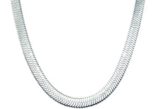 Load image into Gallery viewer, Mens Polished Stainless Steel Herringbone Link 24&quot; Chain Necklace - Blackjack Jewelry
