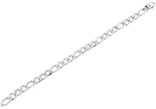 Load image into Gallery viewer, Mens Textured Stainless Steel Figaro Link Chain Bracelet - Blackjack Jewelry
