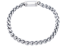 Load image into Gallery viewer, Mens Stainless Steel Wheat Link Chain Bracelet With Magnetic Clasp - Blackjack Jewelry
