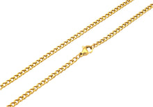 Load image into Gallery viewer, Mens 3MM Gold Stainless Steel Curb Chain Necklace

