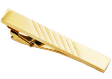 Load image into Gallery viewer, Mens Gold Stainless Steel Tie Clip - Blackjack Jewelry
