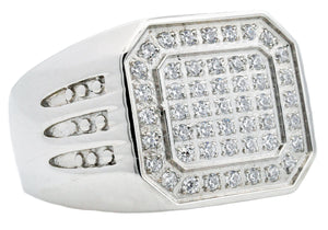 Mens Stainless Steel Ring With Cubic Zirconia - Blackjack Jewelry