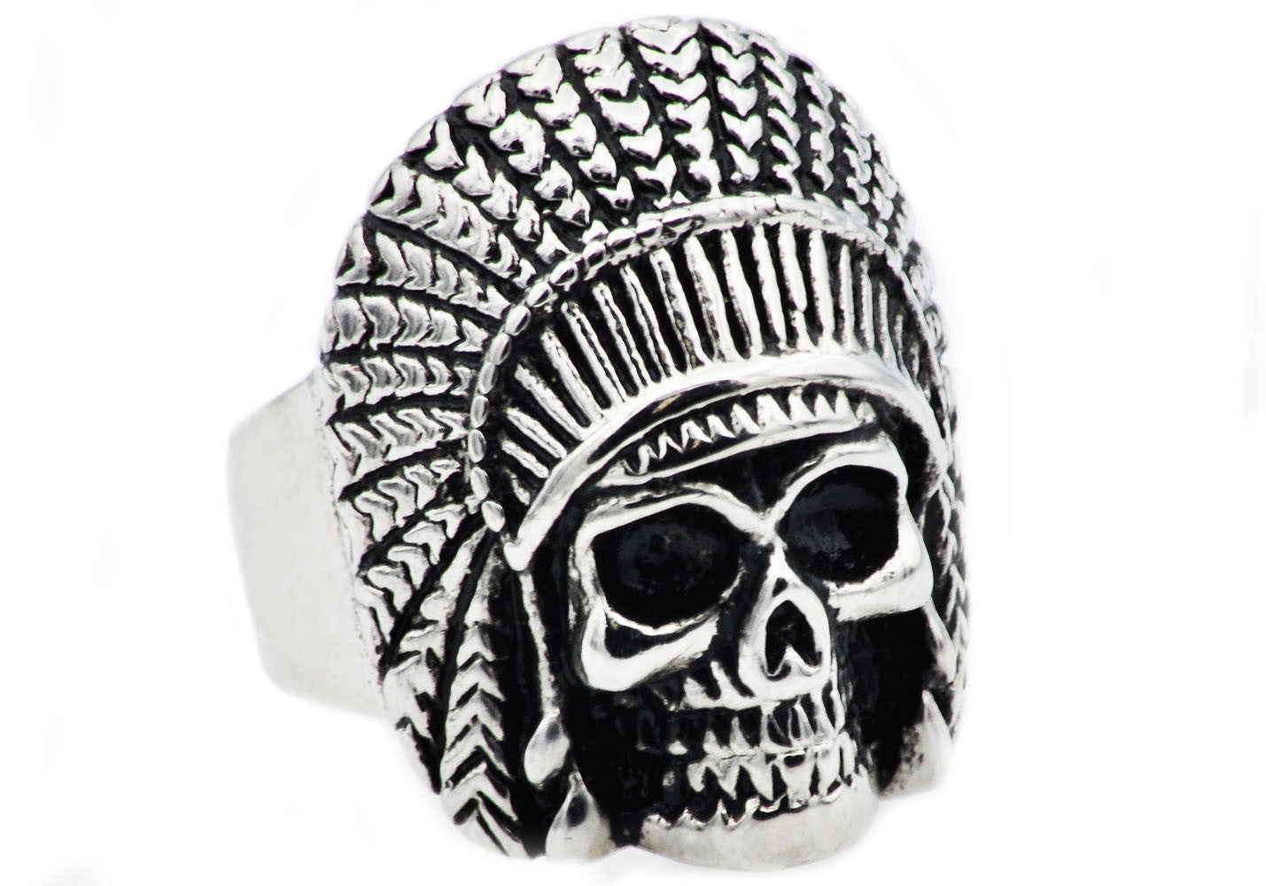 Mens Stainless Steel Skull Ring1