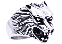Load image into Gallery viewer, Mens Stainless Steel Wolf Ring - Blackjack Jewelry
