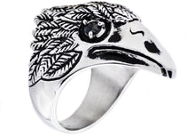 Load image into Gallery viewer, Mens Stainless Steel Eagle Ring With Cubic Zirconia - Blackjack Jewelry
