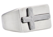 Load image into Gallery viewer, Mens Stainless Steel Cross Ring - Blackjack Jewelry
