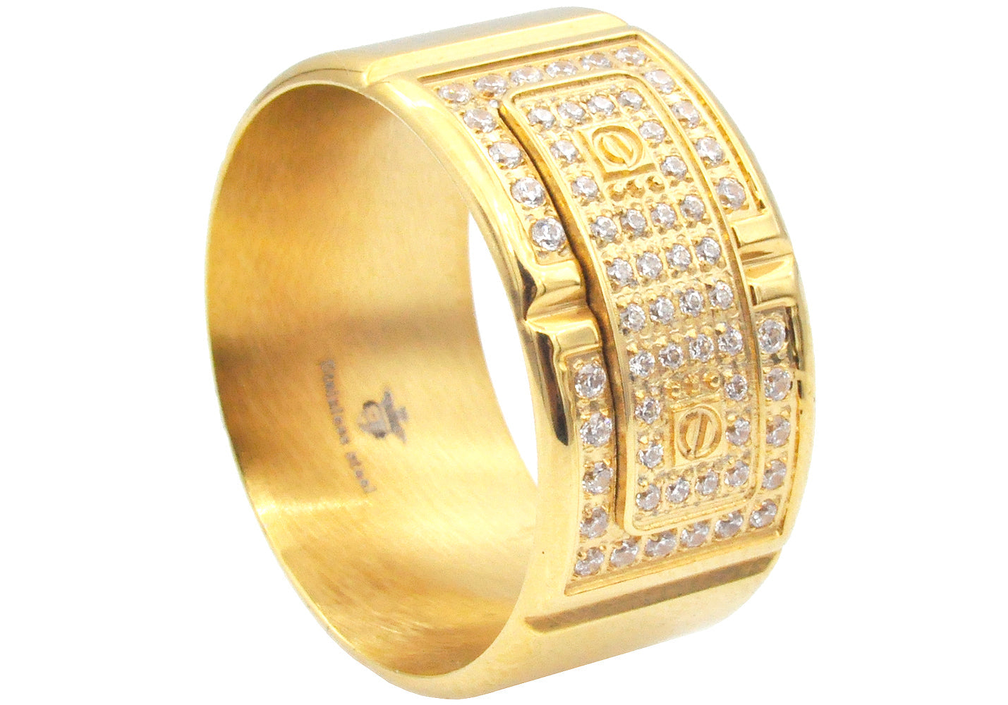 Solid 14k Yellow Gold Mens Square Ring Classic Design Diamond Cut Brushed  Finish Genuine 14MM, Size 8 - Walmart.com