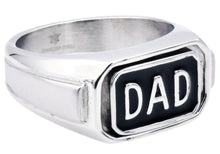 Load image into Gallery viewer, Mens Black Plated Stainless Steel Reversible Dad Ring - Blackjack Jewelry
