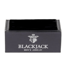 Load image into Gallery viewer, Mens Genuine Black Onyx Stainless Steel Cuff Links - Blackjack Jewelry
