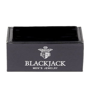 Mens Gold And Black Stainless Steel Cuff Links - Blackjack Jewelry