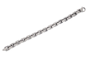 Mens Stainless Steel Square Link Chain Bracelet - Blackjack Jewelry