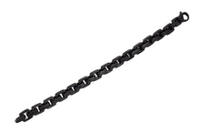 Load image into Gallery viewer, Mens Black Stainless Steel Square Link Chain Bracelet - Blackjack Jewelry
