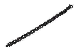 Mens Black Stainless Steel Square Link Chain Bracelet - Blackjack Jewelry