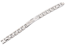 Load image into Gallery viewer, Mens Stainless Steel ID-Engravable Bracelet With Cubic Zirconia - Blackjack Jewelry
