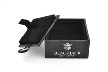 Load image into Gallery viewer, Mens 7mm Black Cubic Zirconia Black Stainless Steel Square Stud Earrings - Blackjack Jewelry
