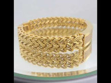 Load and play video in Gallery viewer, Mens Gold Stainless Steel Bracelet With Cubic Zirconia
