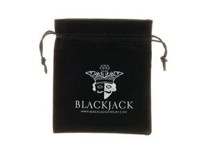 Mens Black Stainless Steel Bullet Pendant Necklace - Blackjack Jewelry
