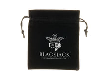Load image into Gallery viewer, Mens Black Leather Gunmetal Stainless Steel Bracelet - Blackjack Jewelry
